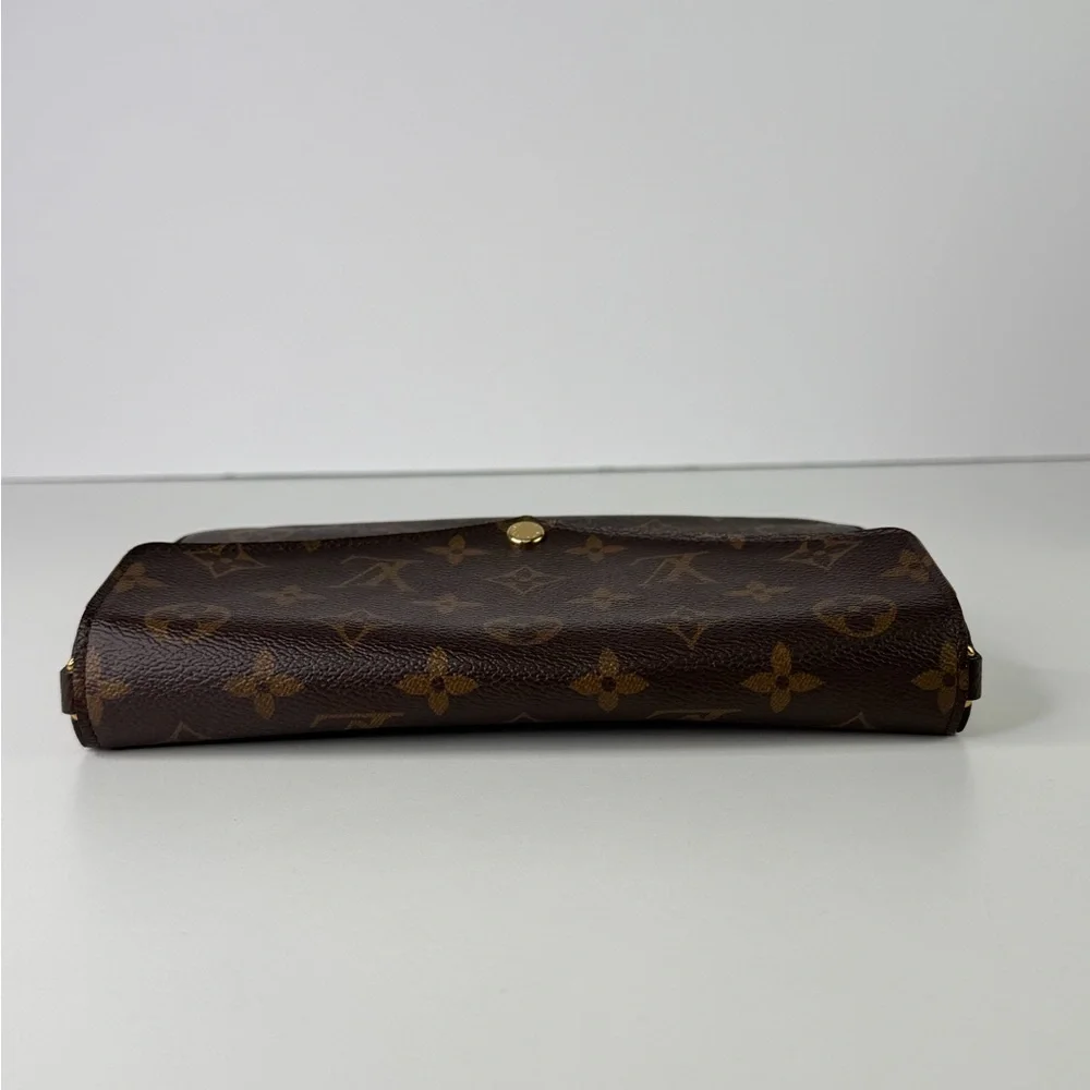 Authentic Louis Vuitton Monogram Pochette Felicie Chain Wallet Fuchsia Pink